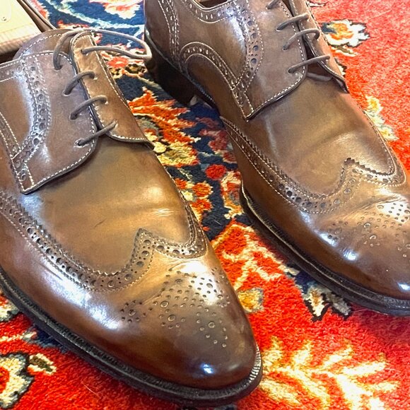 Scarpa Di Bianco, Italy\'s FINEST, Size 12D USED Brown Men\'s Gallo Wingtips main image 11